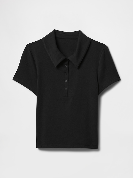 Image number 4 showing, Modern Rib Cropped Polo Shirt