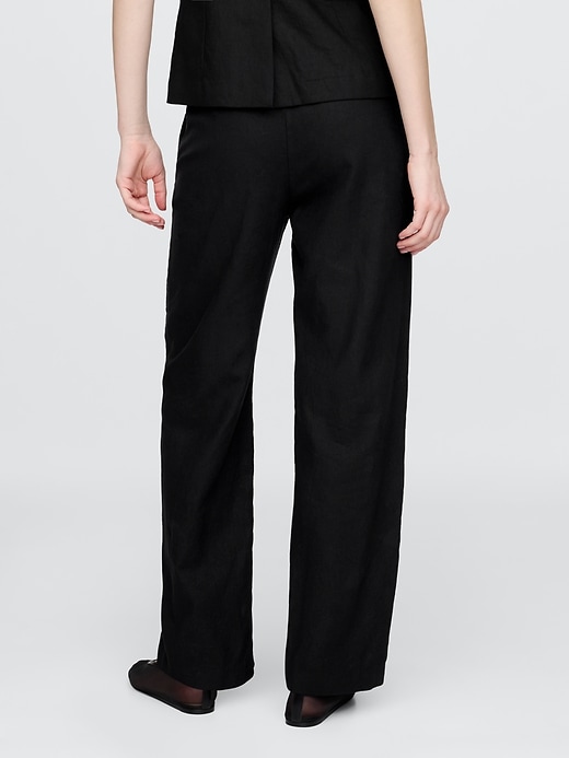 Image number 4 showing, Linen-Blend Relaxed Straight Ankle Pants