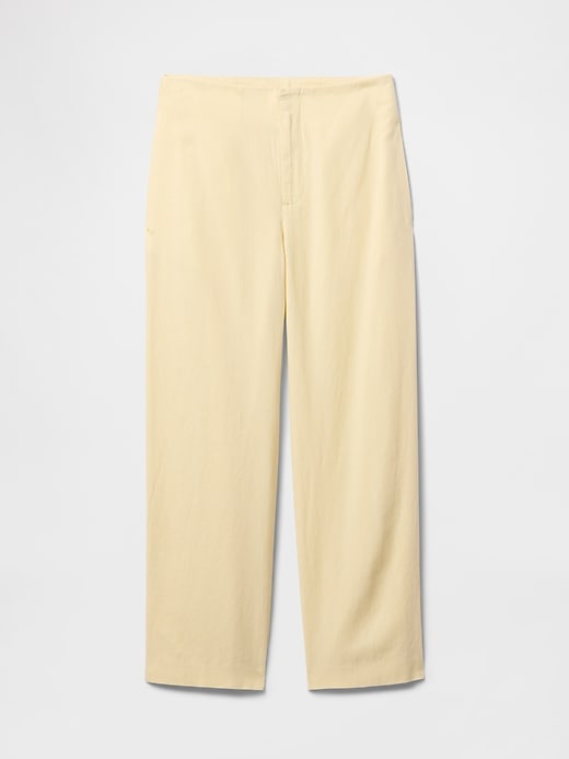 Image number 8 showing, Linen-Blend Relaxed Straight Ankle Pants