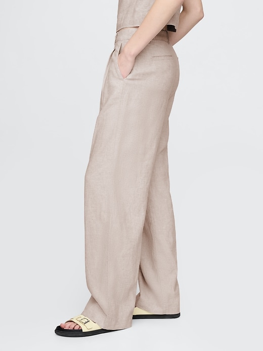 Image number 3 showing, 365 High Rise Linen-Blend Trousers