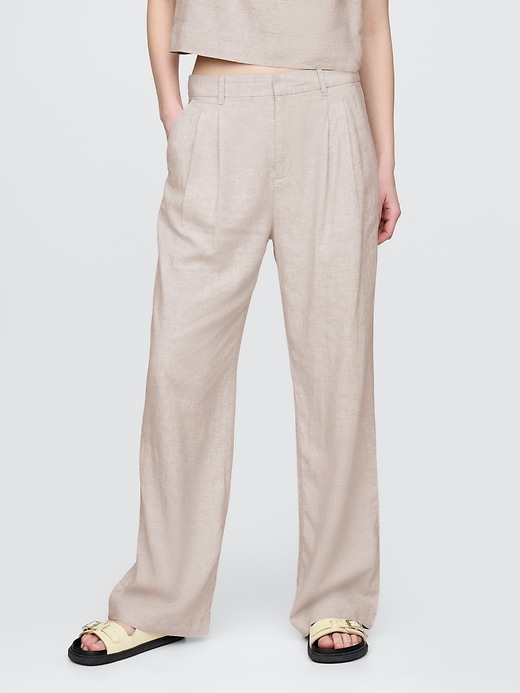 Image number 2 showing, 365 High Rise Linen-Blend Trousers