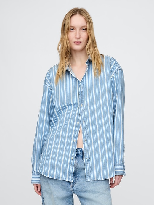 Image number 2 showing, Denim Stripe Big Shirt