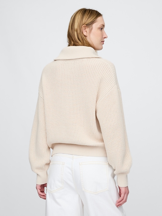 Image number 3 showing, 100% Cotton Half-Zip Pullover Sweater