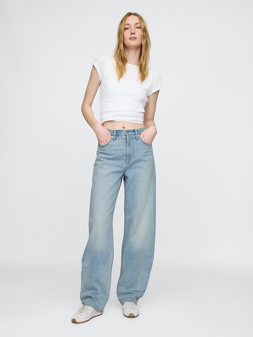 Image number 1 showing, High Rise Barrel Jeans