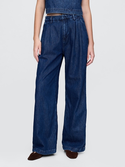 Image number 2 showing, 365 High Rise UltraSoft Denim Pleated Trousers