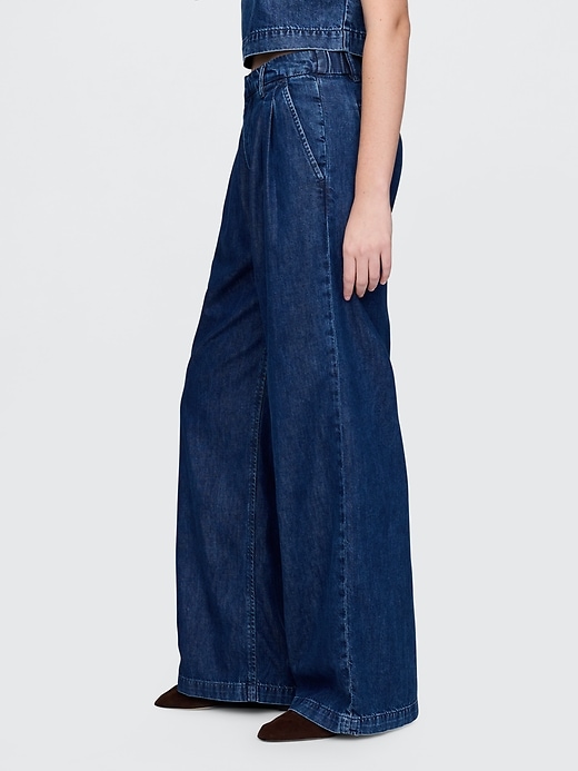 Image number 3 showing, 365 High Rise UltraSoft Denim Pleated Trousers