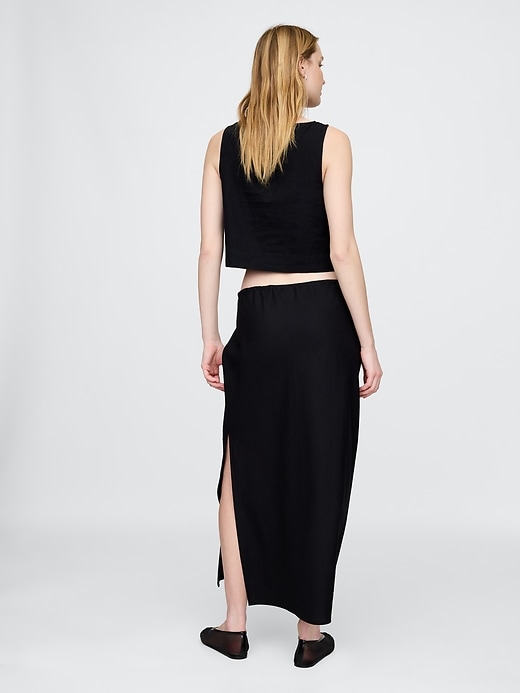 Image number 2 showing, Linen-Blend Midi Skirt