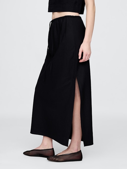 Image number 3 showing, Linen-Blend Midi Skirt