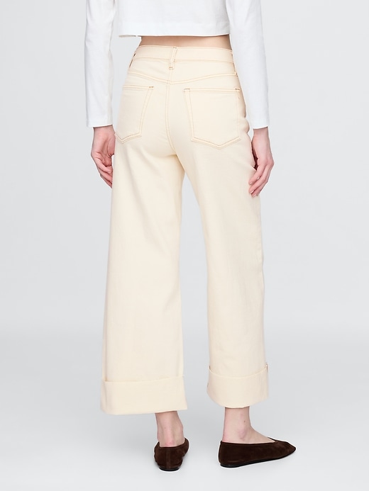 Image number 5 showing, High Rise Stride Wide-Leg Ankle Jeans