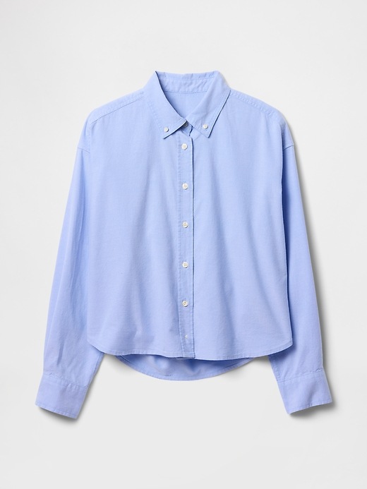 Image number 3 showing, Organic Cotton Oxford Cropped Big Shirt