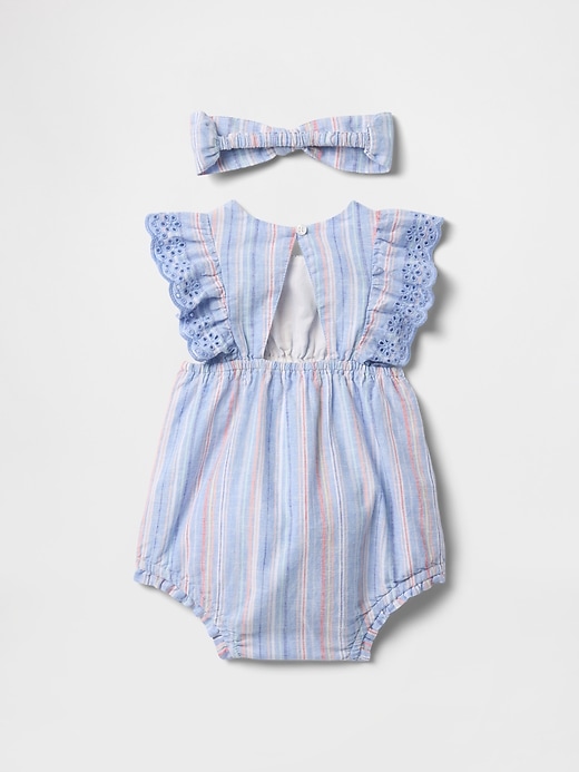 Image number 2 showing, Baby Linen-Cotton Bubble Shorty Set