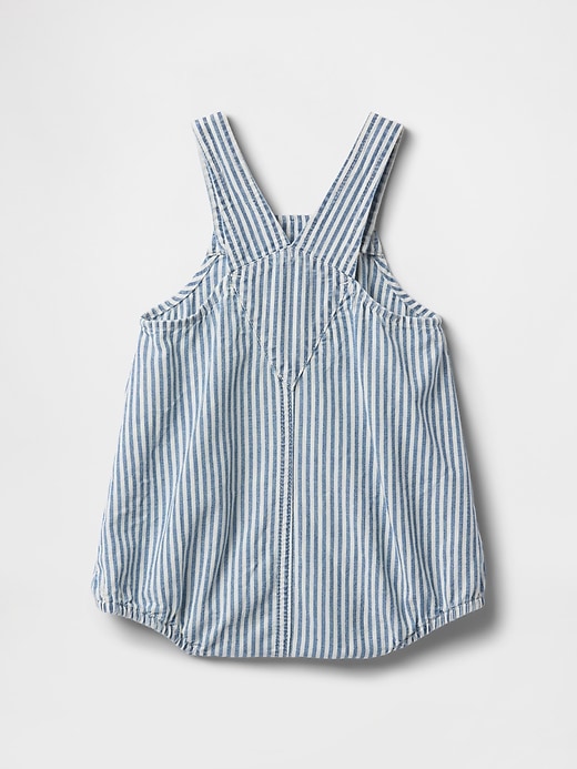 Image number 2 showing, Baby Denim Stripe Bubble Overalls