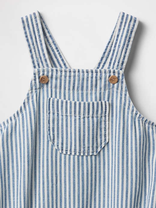 Image number 3 showing, Baby Denim Stripe Bubble Overalls