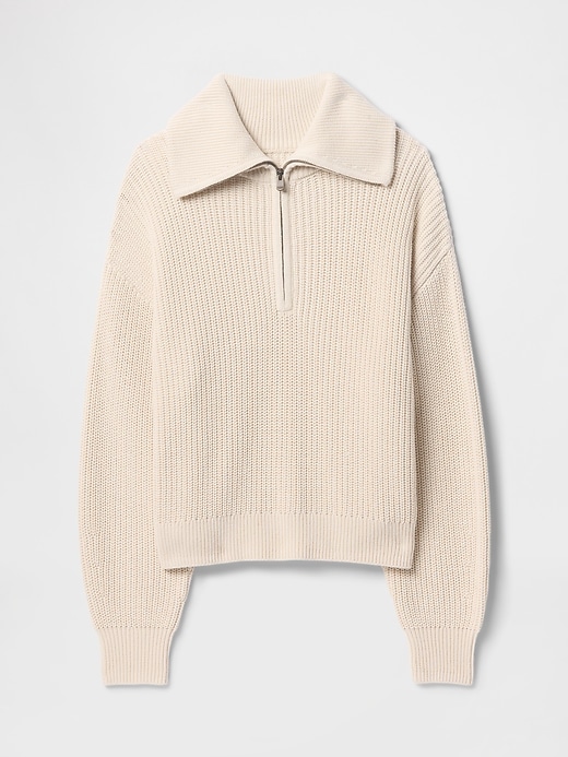 Image number 5 showing, 100% Cotton Half-Zip Pullover Sweater