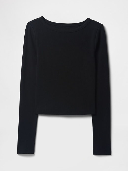 Image number 4 showing, Heavyweight Rib Cropped Boatneck T-Shirt