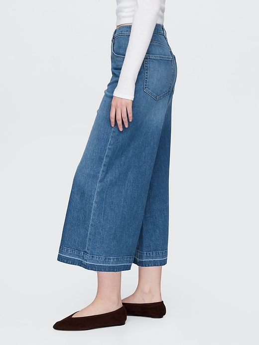 Image number 3 showing, High Rise Denim Culotte Jeans