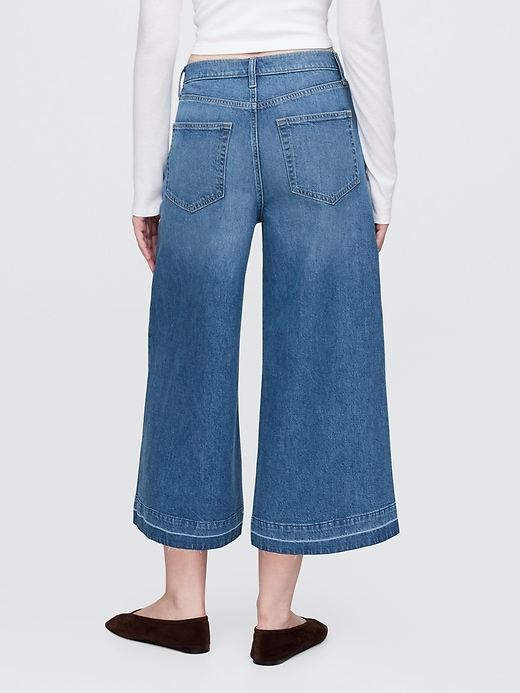 Image number 5 showing, High Rise Denim Culotte Jeans