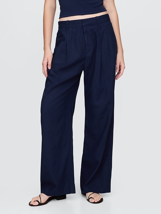 Image number 2 showing, 365 High Rise Linen-Blend Trousers