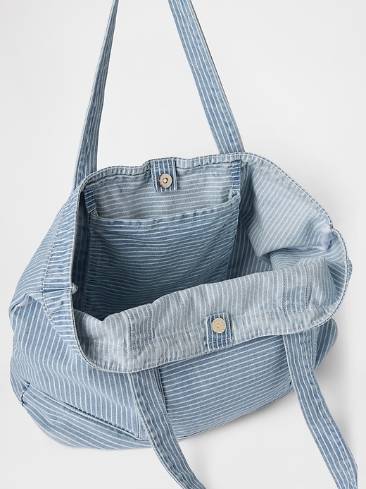 Image number 3 showing, Denim Stripe Tote Bag