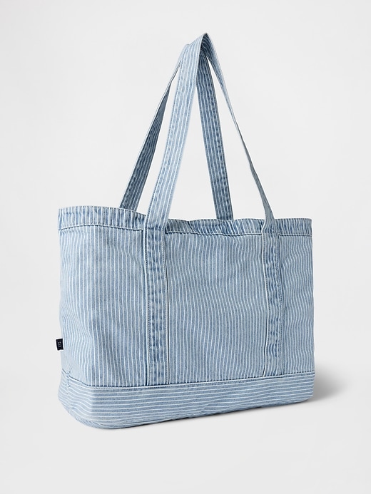 Image number 2 showing, Denim Stripe Tote Bag