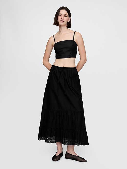 Image number 1 showing, Easy Tiered Eyelet Maxi Skirt