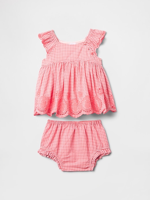 Image number 1 showing, Baby Eyelet Cotton Outfit Set