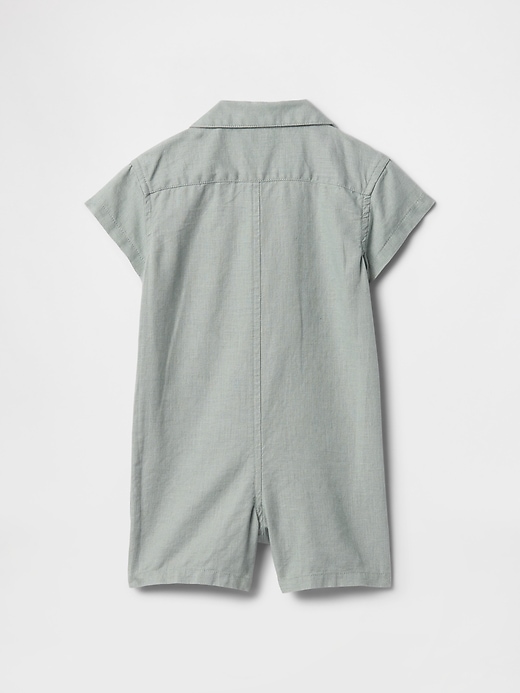 Image number 2 showing, Baby Linen-Cotton Cabana Shorty One-Piece