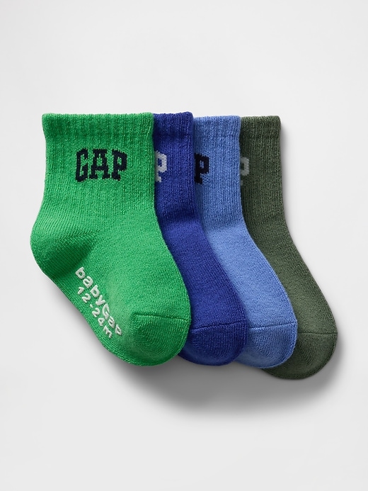 View large product image 1 of 1. Baby & Toddler Logo Quarter Crew Socks (4-Pack)