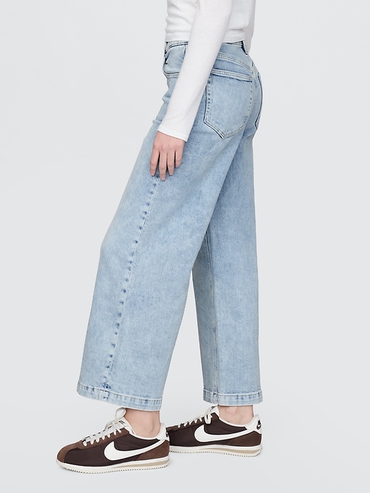 Image number 3 showing, High Rise Stride Wide-Leg Ankle Jeans