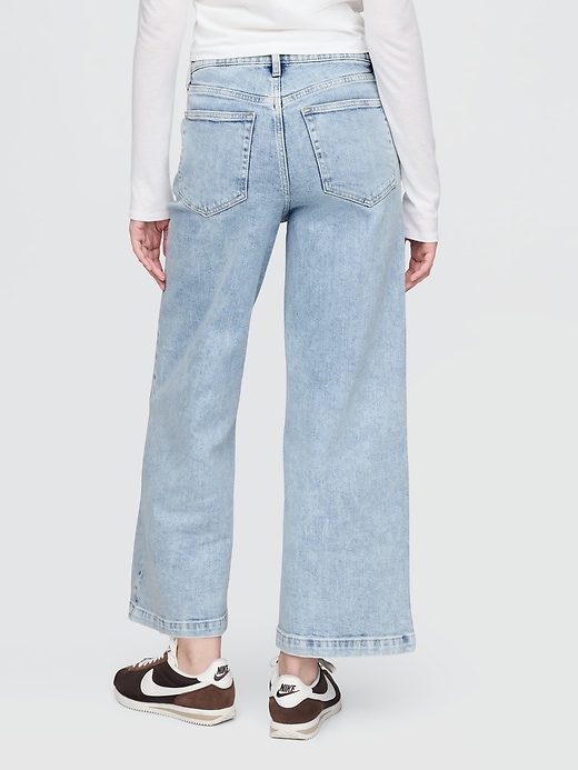 Image number 5 showing, High Rise Stride Wide-Leg Ankle Jeans