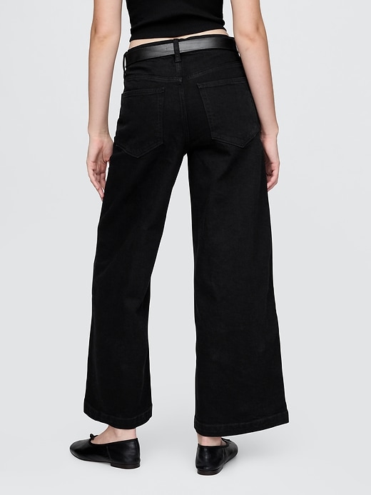 Image number 5 showing, High Rise Stride Wide-Leg Ankle Jeans