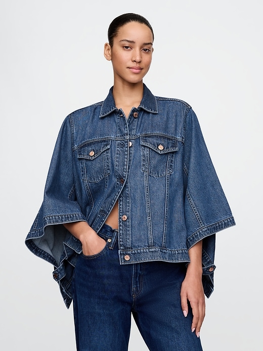 Image number 1 showing, UltraSoft Denim Cape Jacket