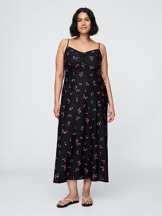 Image number 5 showing, Linen-Blend Maxi Slip Dress