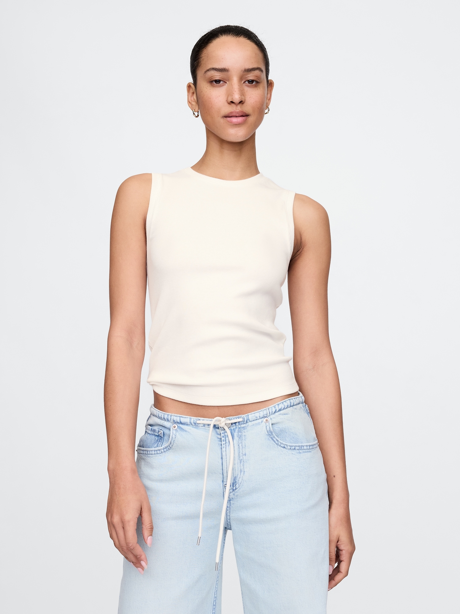 Modern Rib High Neck Top