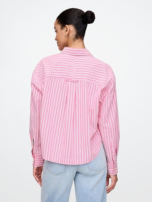 Image number 2 showing, Organic Cotton Oxford Cropped Big Shirt