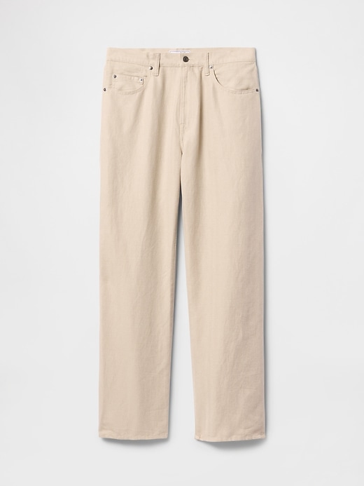 Image number 6 showing, Linen-Cotton '90s Loose Herringbone Pants