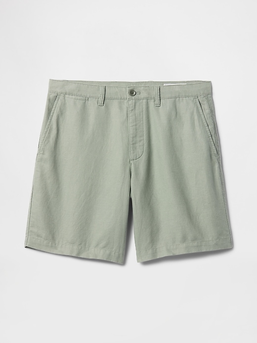 Image number 6 showing, 8" Linen-Cotton Shorts