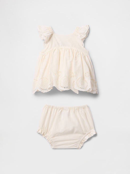 Image number 2 showing, Baby Eyelet Cotton Outfit Set