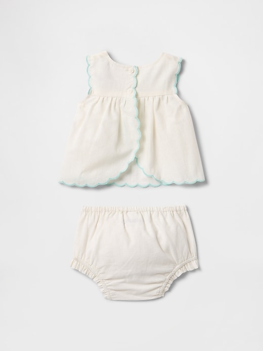 Image number 2 showing, Baby Linen-Cotton Outfit Set