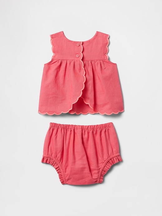 Image number 2 showing, Baby Linen-Cotton Outfit Set