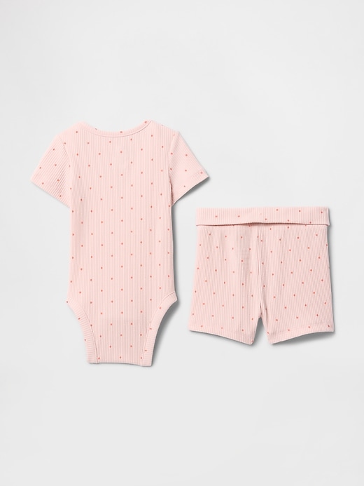 Image number 2 showing, Baby Grow-With-Me TinyRib Shorts Outfit Set