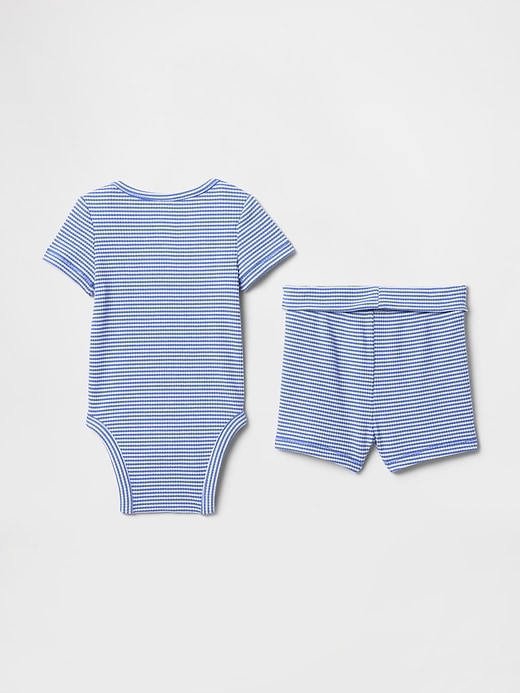 Image number 2 showing, Baby Grow-With-Me TinyRib Shorts Outfit Set