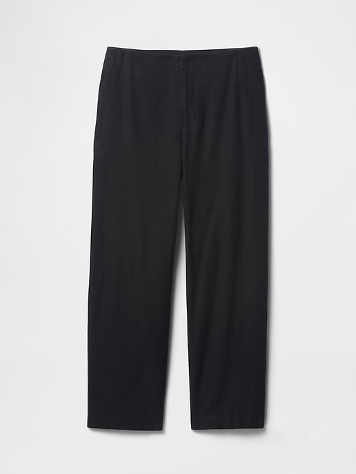 Image number 7 showing, Linen-Blend Relaxed Straight Ankle Pants