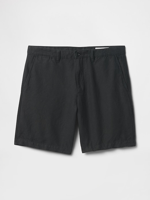 Image number 6 showing, 8" Linen-Cotton Shorts