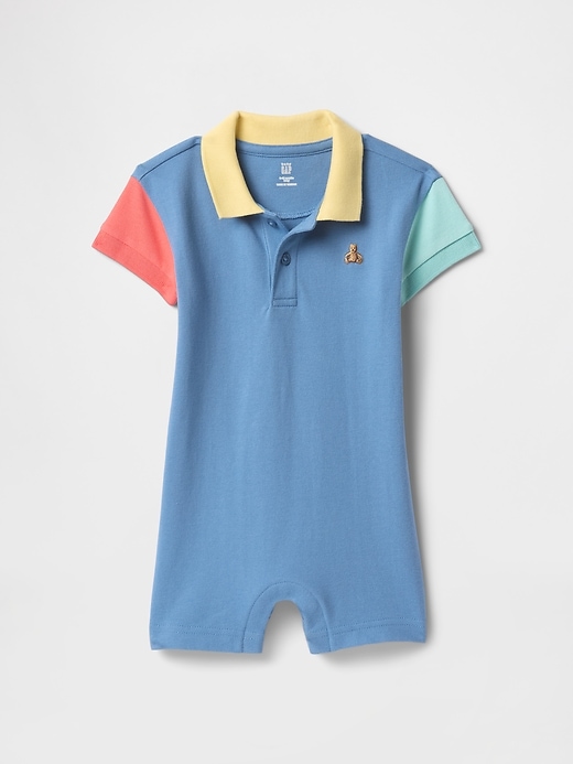 Image number 1 showing, Baby Pique Polo Shorty One-Piece