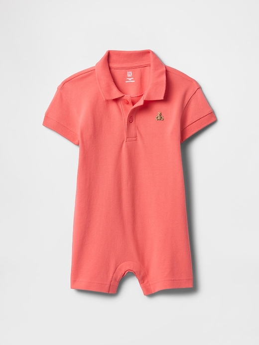 Image number 1 showing, Baby Pique Polo Shorty One-Piece