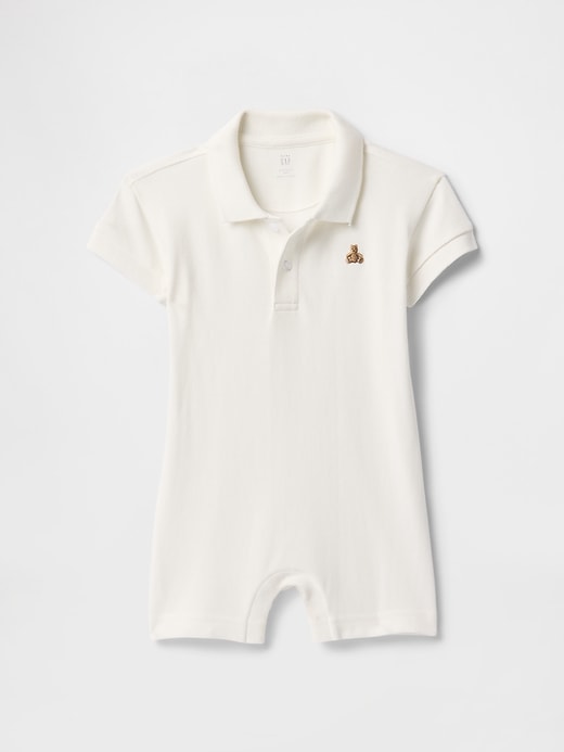 Image number 1 showing, Baby Pique Polo Shorty One-Piece