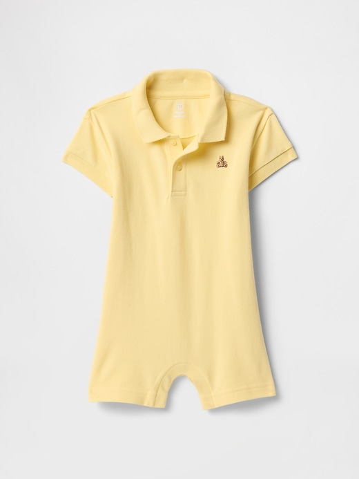 Image number 1 showing, Baby Pique Polo Shorty One-Piece