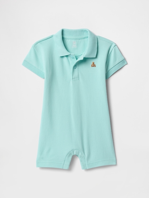 Image number 1 showing, Baby Pique Polo Shorty One-Piece