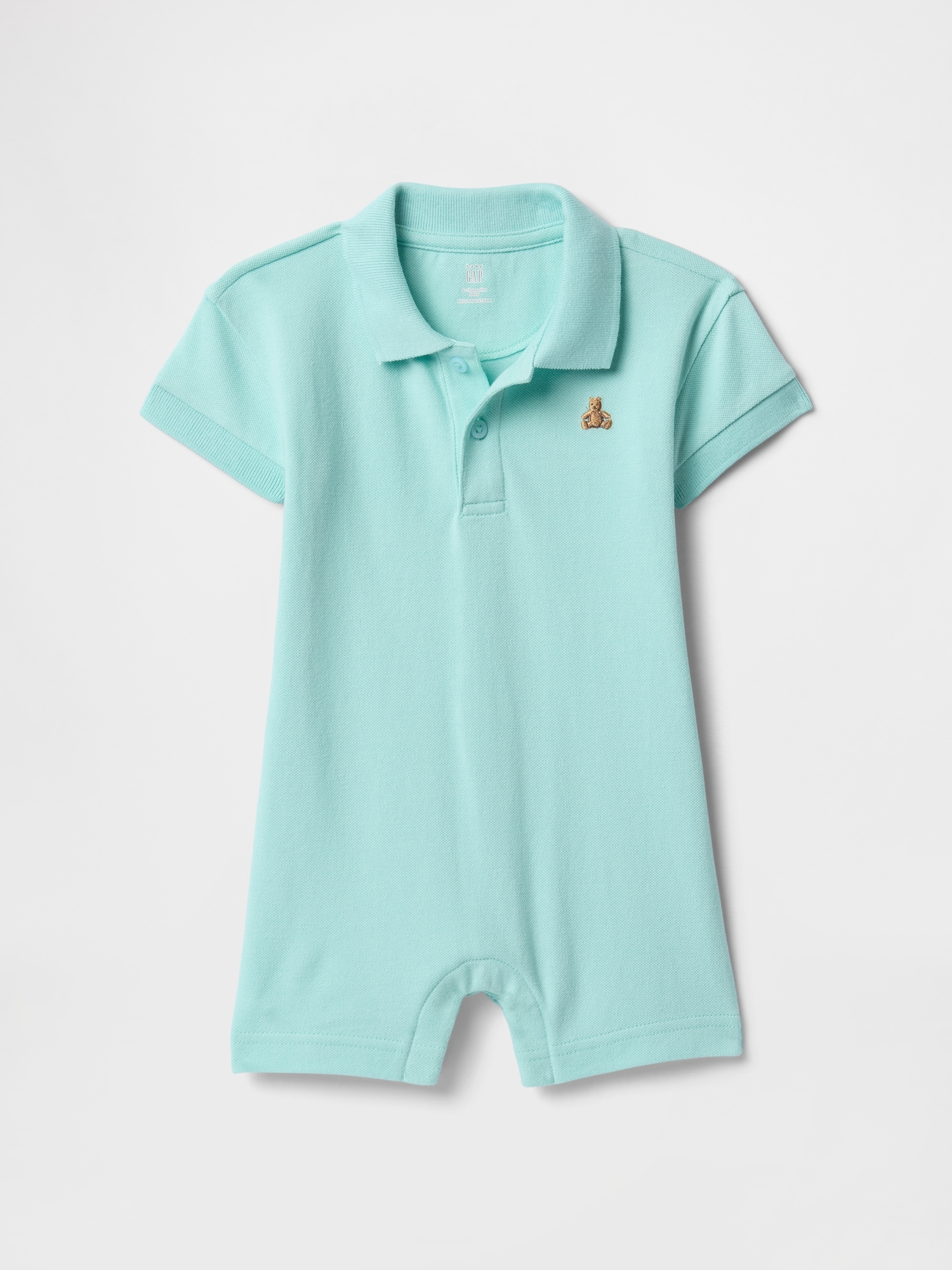 Baby Pique Polo Shorty One-Piece